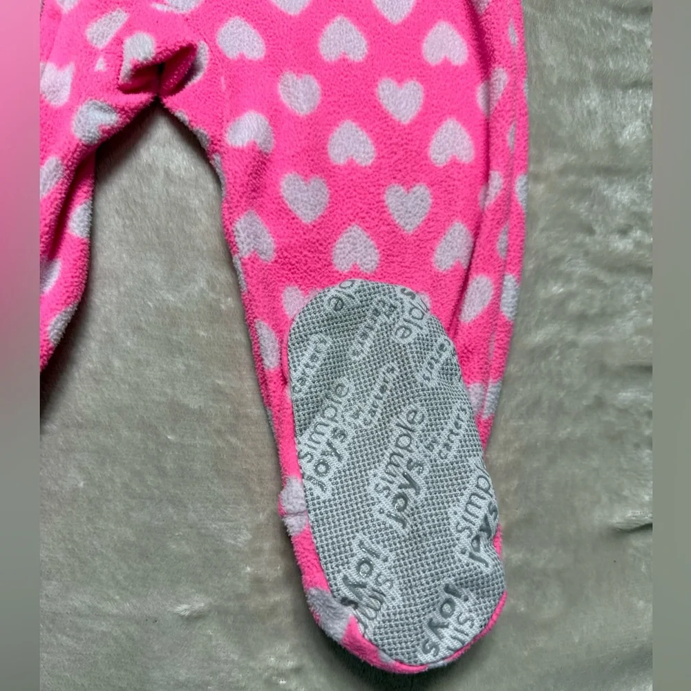 Carter's | Toddler Baby Girl Hearts Fleece Footed Pajamas | 18M.